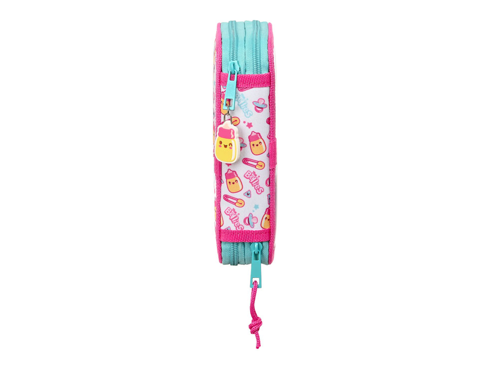 PLUMIER ESCOLAR SAFTA DOBLE PEQUEO 28 PIEZAS THE BELLIES 195X125X40 MM