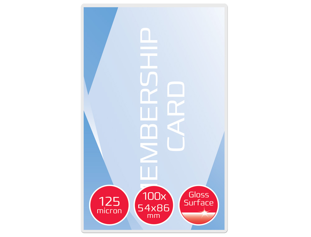 BOLSA DE PLASTIFICAR GBC TARJETA DE CREDITO 2X125 MICRAS CAJA DE 100 UNIDADES