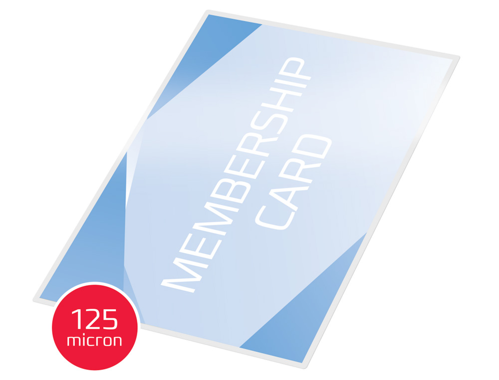 BOLSA DE PLASTIFICAR GBC TARJETA DE CREDITO 2X125 MICRAS CAJA DE 100 UNIDADES