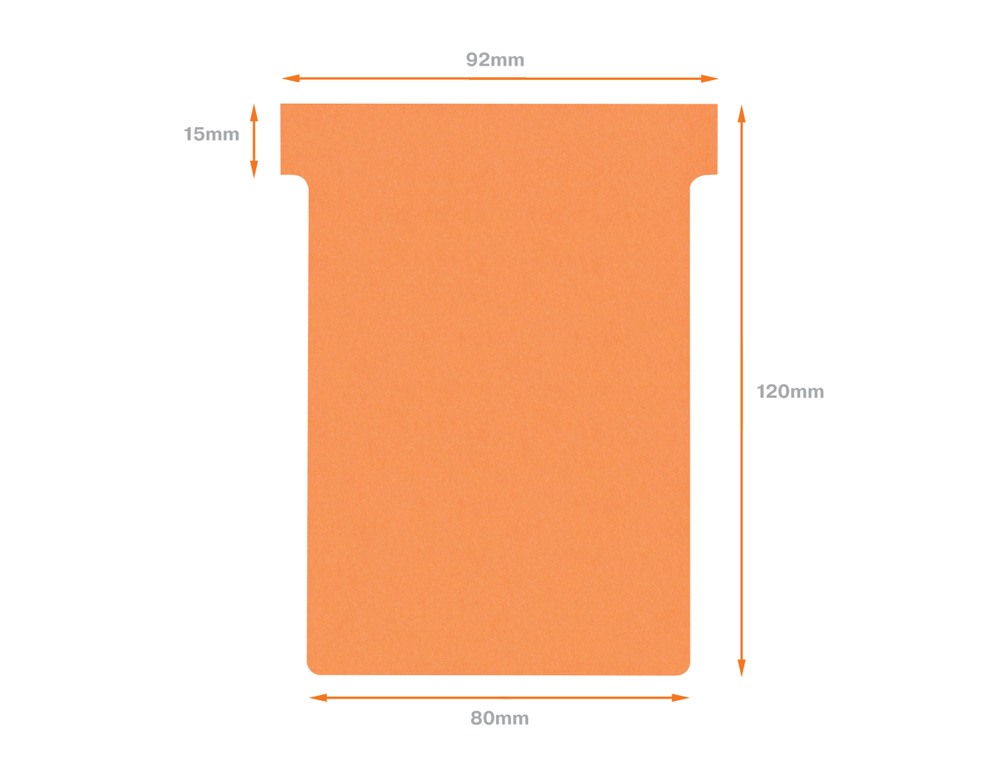 FICHA T PARA PLANNINGS NOBO INDICE 3 CARTULINA 170 GR COLOR NARANJA PACK DE 100 UNIDADES