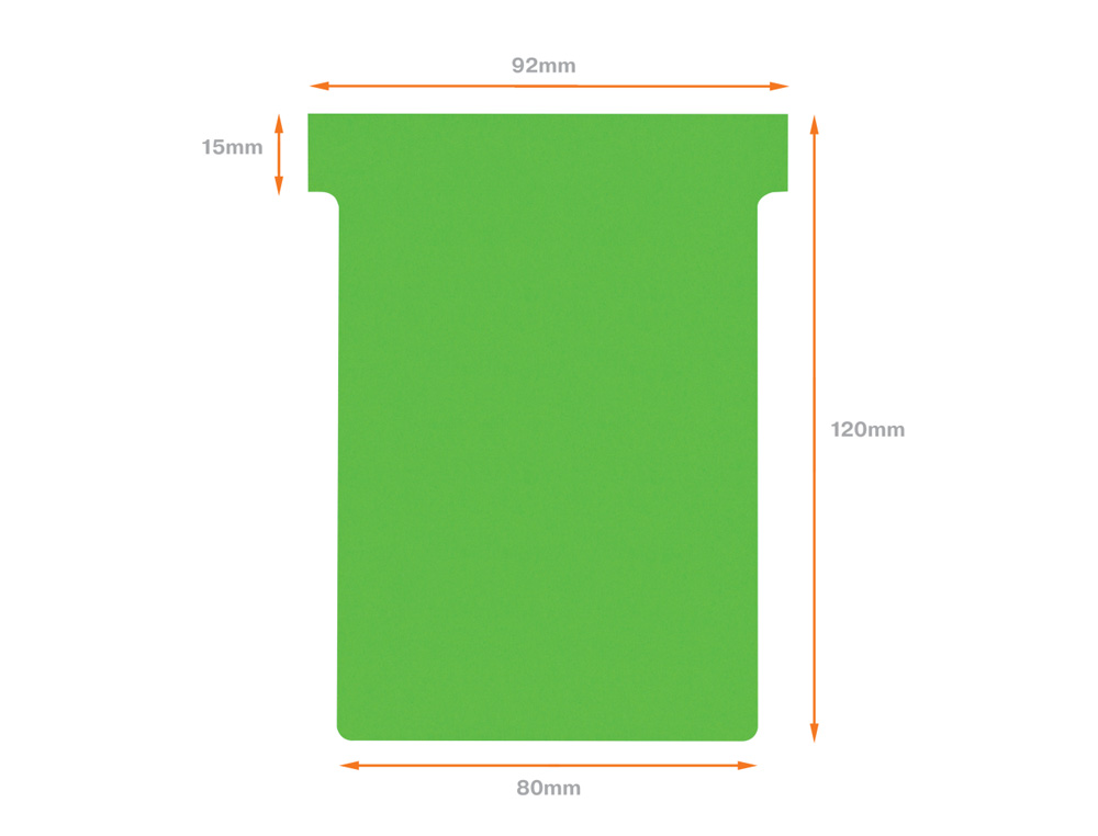FICHA T PARA PLANNINGS NOBO INDICE 3 CARTULINA 170 GR COLOR VERDE PACK DE 100 UNIDADES