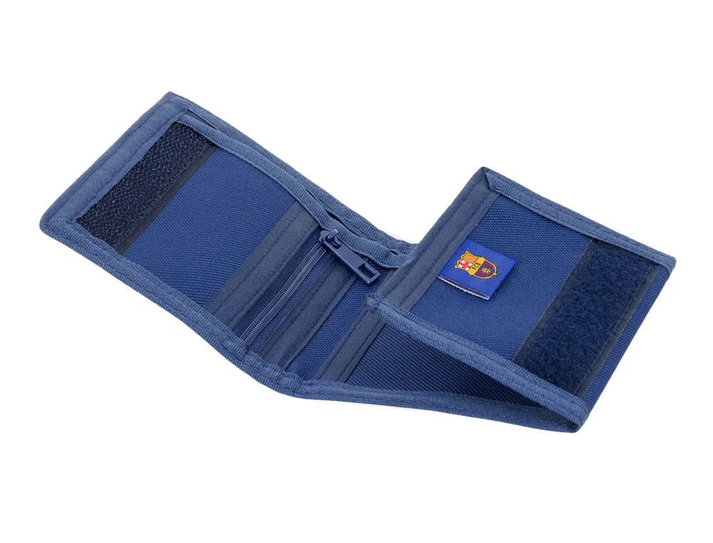 BILLETERA SAFTA F.C. BARCELONA NAVY BLUE 95X125X10 MM