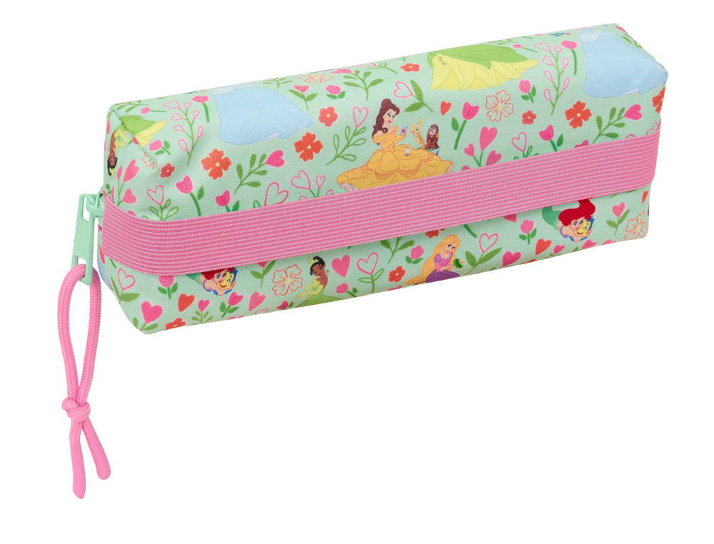 BOLSO ESCOLAR PORTATODO SAFTA RECTANGULAR CON GOMA ELASTICA 22CM PRINCESAS DISNEY BLOOM 40X220X70 MM