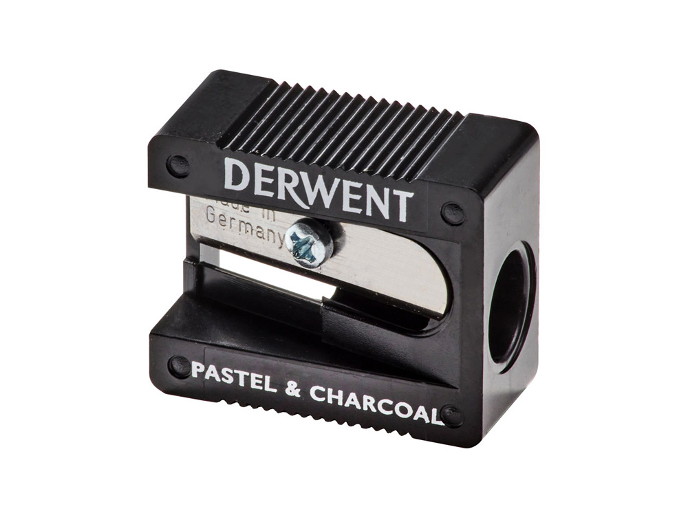 SACAPUNTAS DERWENT PLASTICO 1 USO PARA LAPICES PASTEL Y CHARCOAL