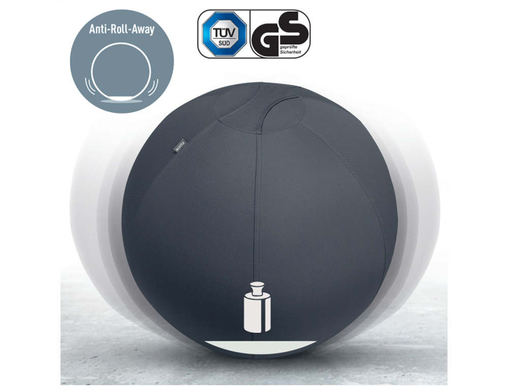 BALON DE ASIENTO LEITZ ACTIVE 55 CM ANTIDESLIZANTE COLOR GRIS OSCURO