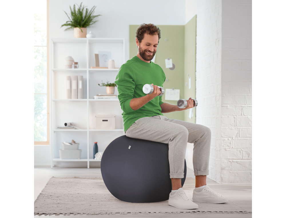 BALON DE ASIENTO LEITZ ACTIVE 55 CM ANTIDESLIZANTE COLOR GRIS OSCURO