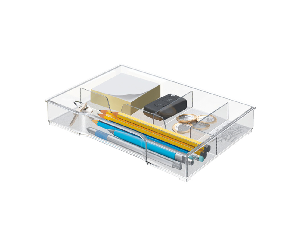BANDEJA ORGANIZADORA LEITZ WOW PARA BUCS DE CAJONES COLOR TRANSPARENTE 245X165X33 MM
