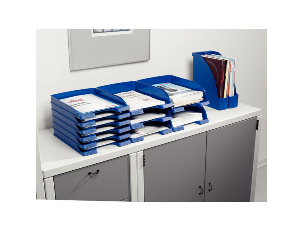 BANDEJA SOBREMESA LEITZ PLUS JUMBO GRAN CAPACIDAD COLOR GRIS 255X103X357 MM
