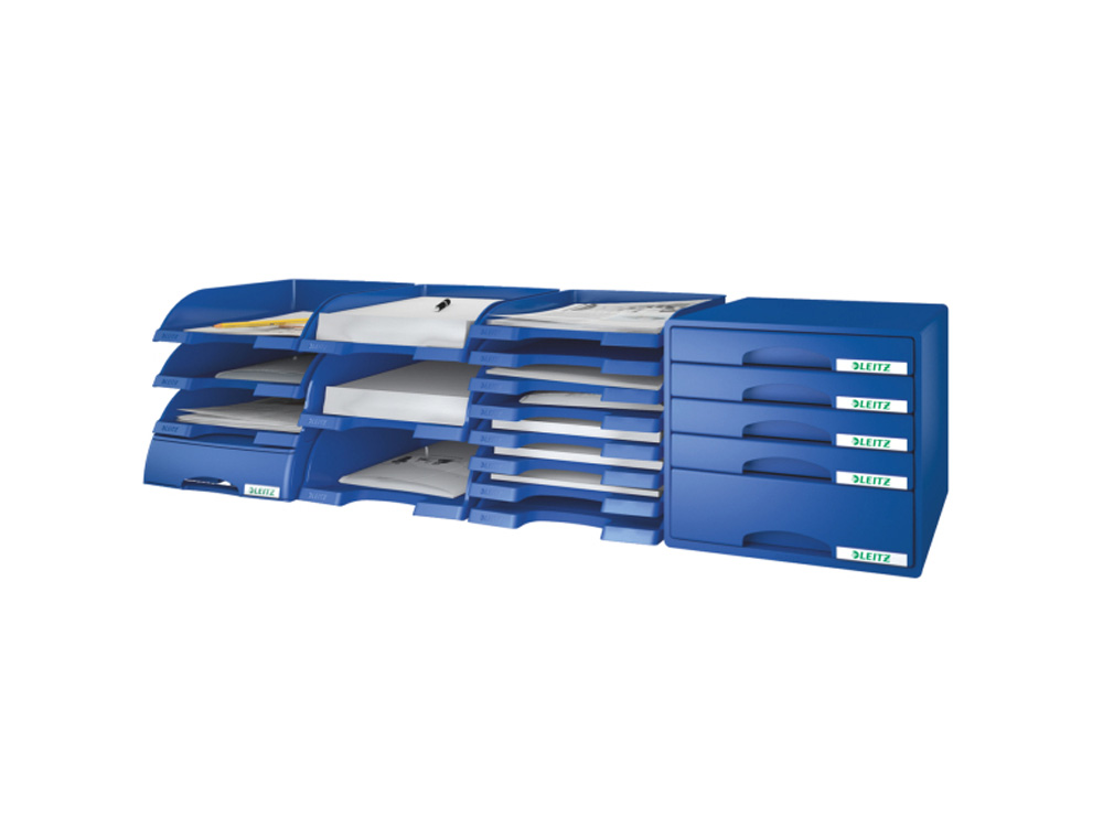 BANDEJA SOBREMESA LEITZ PLUS JUMBO GRAN CAPACIDAD COLOR GRIS 255X103X357 MM