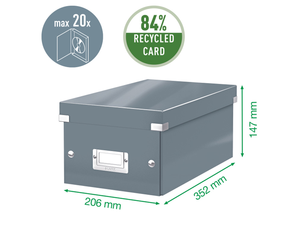 CAJA DE ALMACENAMIENTO LEITZ CLICK&STORE DVD BOX COLOR BLANCO 206X147X352 MM