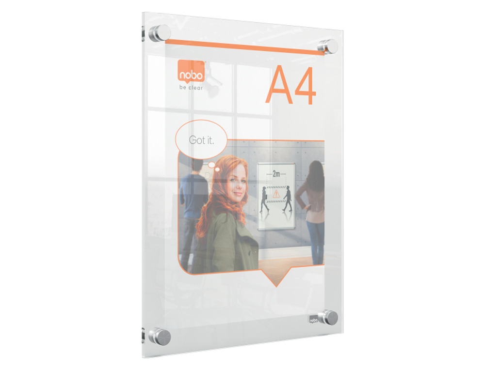 PORTA POSTER NOBO ACRILICO TRANSPARENTE MURAL DIN A4 261X24X346 MM