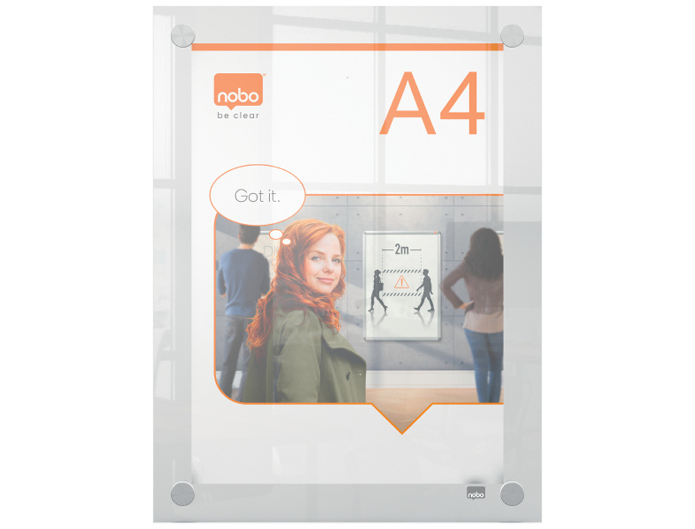 PORTA POSTER NOBO ACRILICO TRANSPARENTE MURAL DIN A4 261X24X346 MM