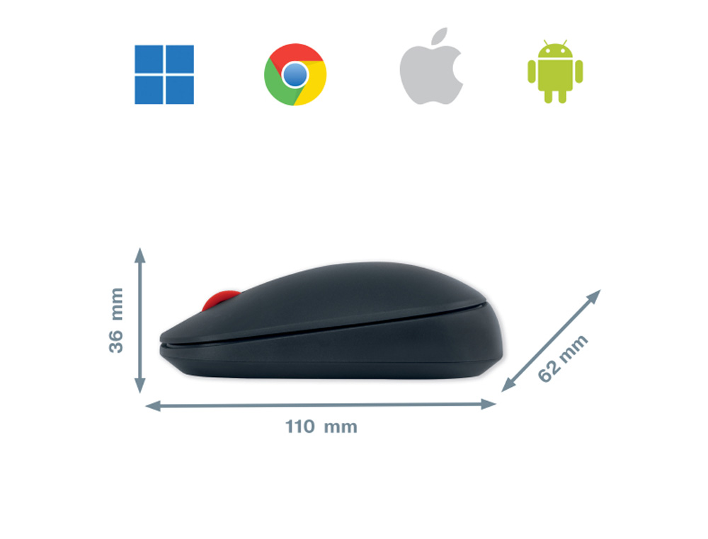 RATON LEITZ COSY INALAMBRICO DUAL 4000 DPI USB-A NANO 2,4 GHZ COLOR GRIS