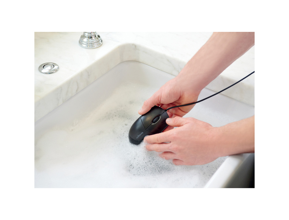 RATON KENSINGTON OPTICO PRO FIT 3 BOTONES 1600 DPI LAVABLE CON CABLE COLOR NEGRO