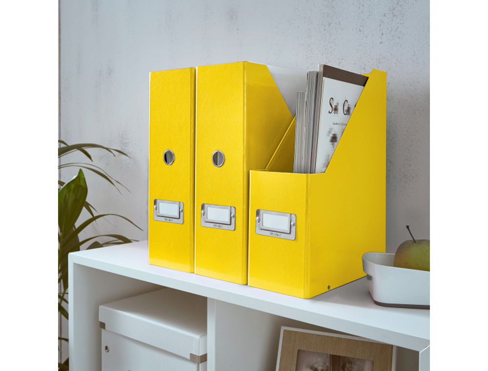 REVISTERO LEITZ CLICK & STORE CARTON FORRADO COLOR AMARILLO 103X170X235 MM