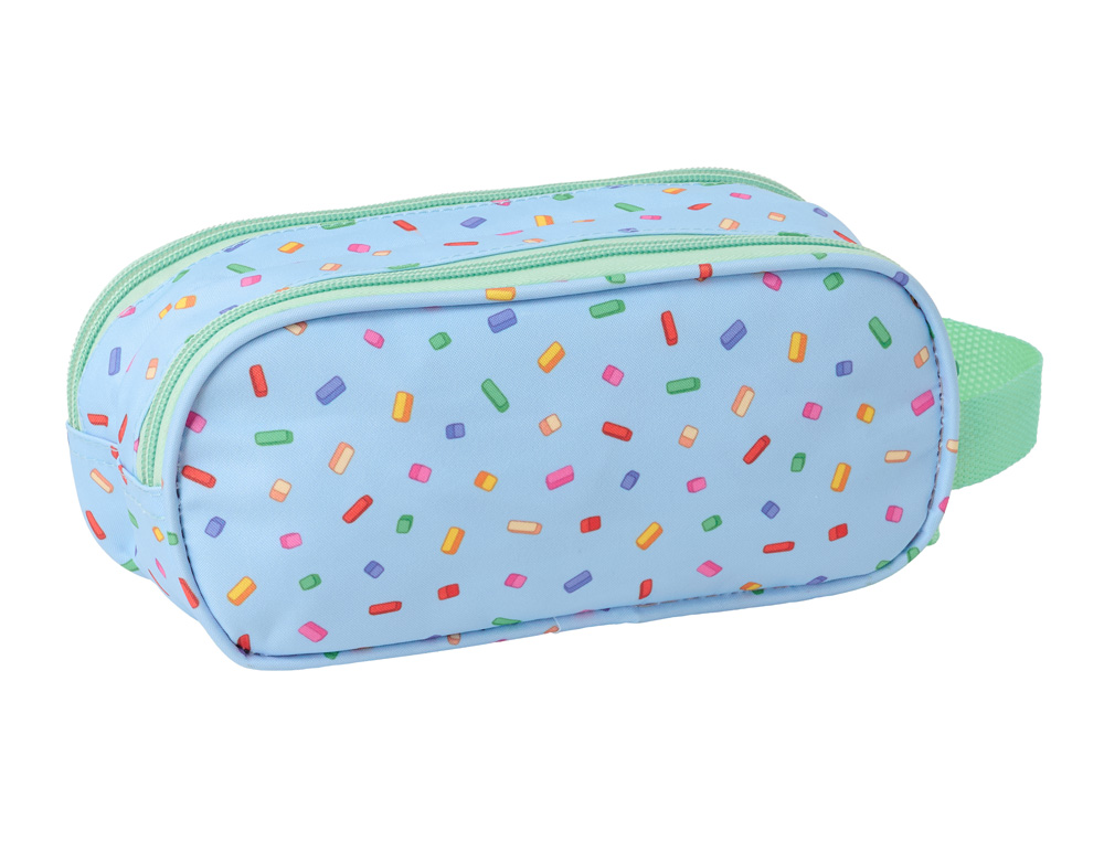 BOLSO ESCOLAR PORTATODO SAFTA DOBLE 3D MOCHILAS 3D BLUEY 80X210X60 MM