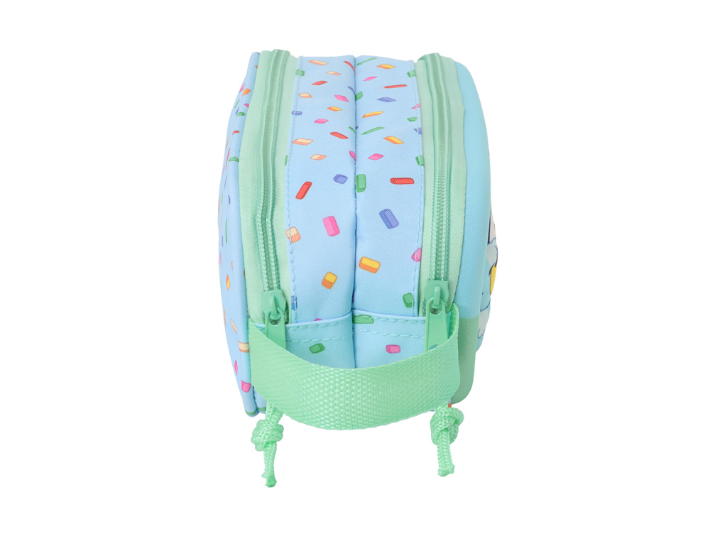 BOLSO ESCOLAR PORTATODO SAFTA DOBLE 3D MOCHILAS 3D BLUEY 80X210X60 MM