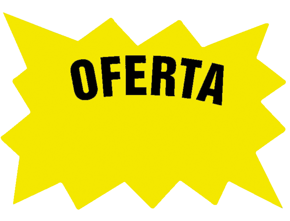 CARTEL CARTULINA ETIQUETAS MARCAPRECIOS AMARILLO FLUORESCENTE 160X110 MM BOLSA DE 50 ETIQUETAS