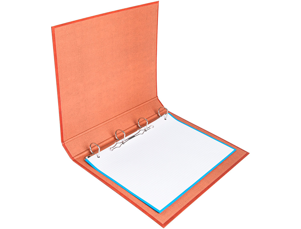 CARPETA DE 4 ANILLAS 25MM MIXTAS LIDERPAPEL FOLIO CARTON CUERO FORRADO COMPRESOR PLASTICO