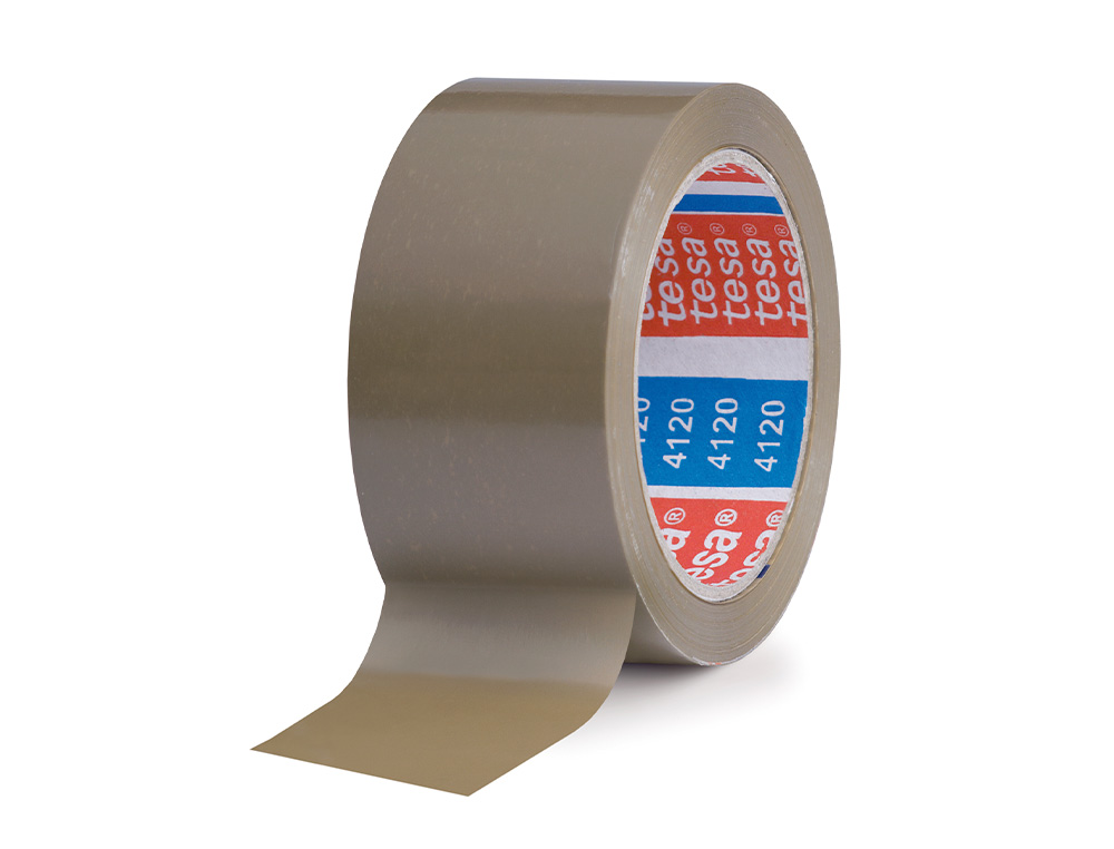 CINTA ADHESIVA TESA PVC COLOR MARRON 66 MT X 50 MM PARA EMBALAJE