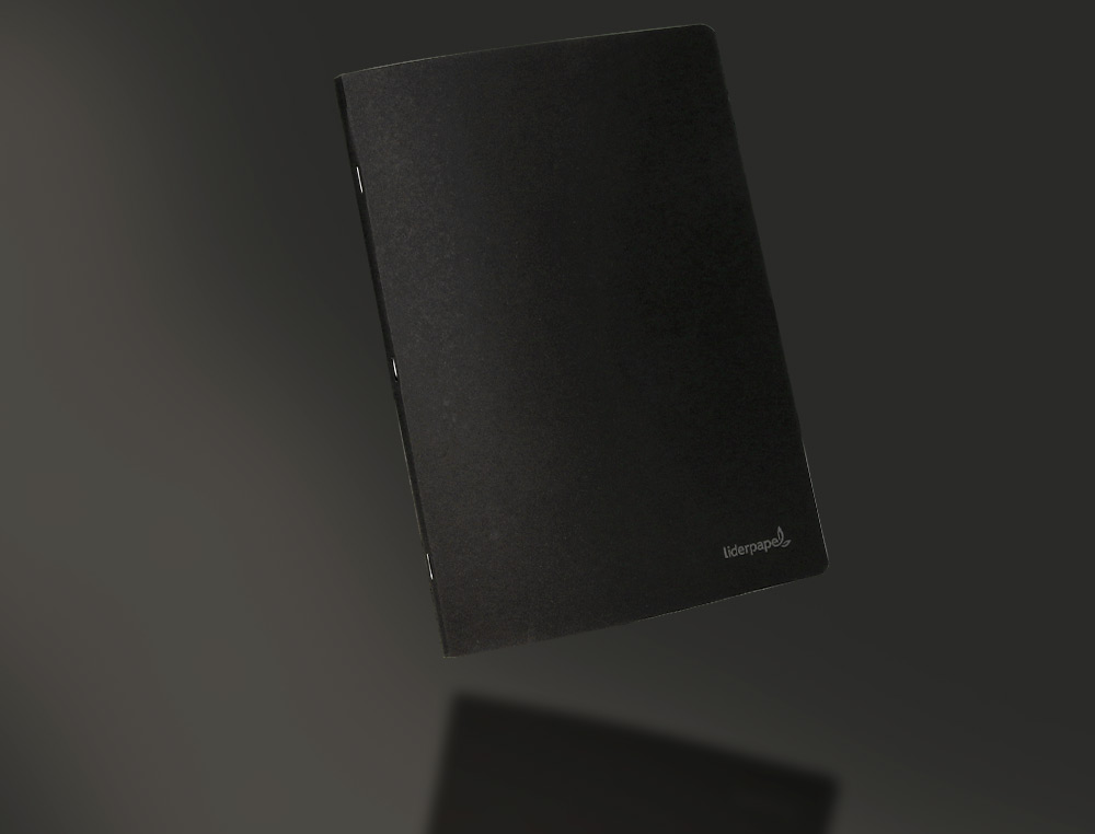 LIBRETA LIDERPAPEL TAPA NEGRA A4 80 HOJAS 60G/M2 HORIZONTAL CON DOBLE MARGEN