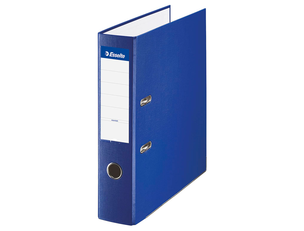 ARCHIVADOR DE PALANCA ESSELTE CARTON FORRADO PVC FOLIO LOMO DE 75 MM CON RADO AZUL