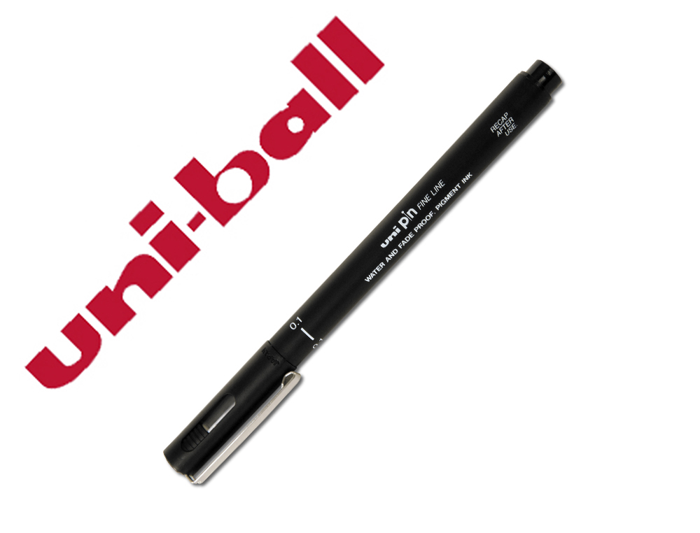 ROTULADOR UNIBALL PIN CALIBRADO MICROMETRICO 0,9 MM COLOR NEGRO