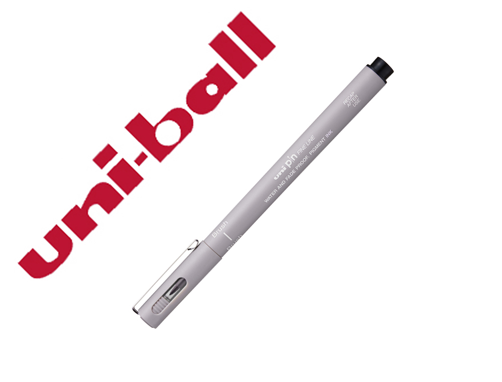 ROTULADOR UNIBALL PIN BR-200 PUNTA DE PINCEL FINO GRIS CLARO