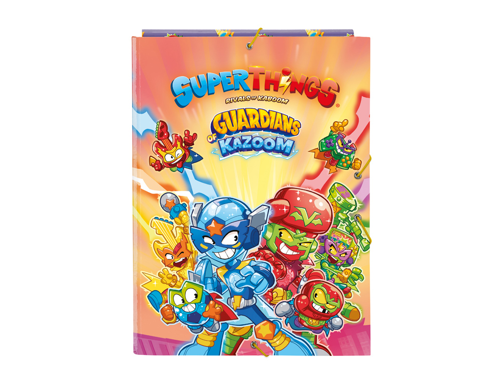 CARPETA CARTON FOLIO GOMAS SOLAPAS SUPERTHINGS GUARDIANS OF KAZOOM 260X25X335 MM