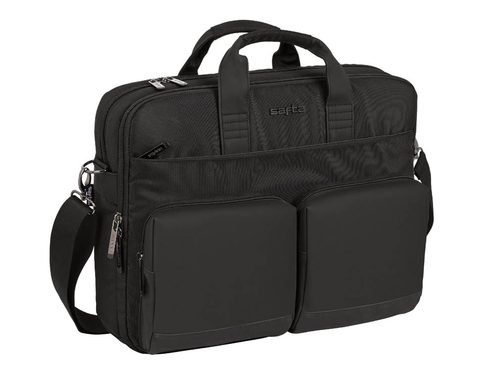 CARTERA ESCOLAR SAFTA BUSINESS (BLACK-BLUE-GREY) MALETIN PORTATIL 15,6