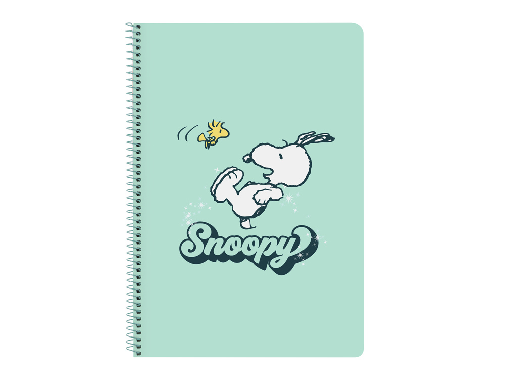 CUADERNO ESPIRAL SAFTA TAPA EXTRADURA FOLIO 80 HOJAS CUADRO 4 MM 60 GR SNOOPY GROOVY