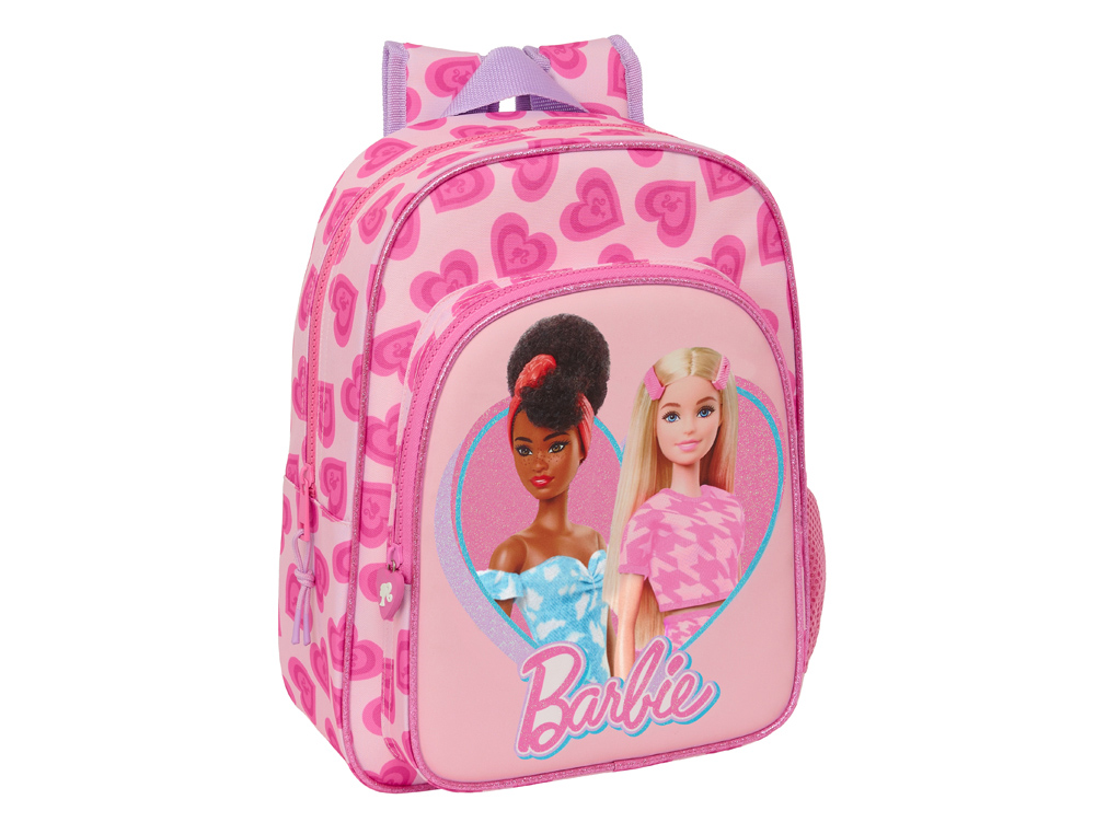 MOCHILA SAFTA INFANTIL ADAPTABLE A CARRO BARBIE LOVE 110X260X340 MM