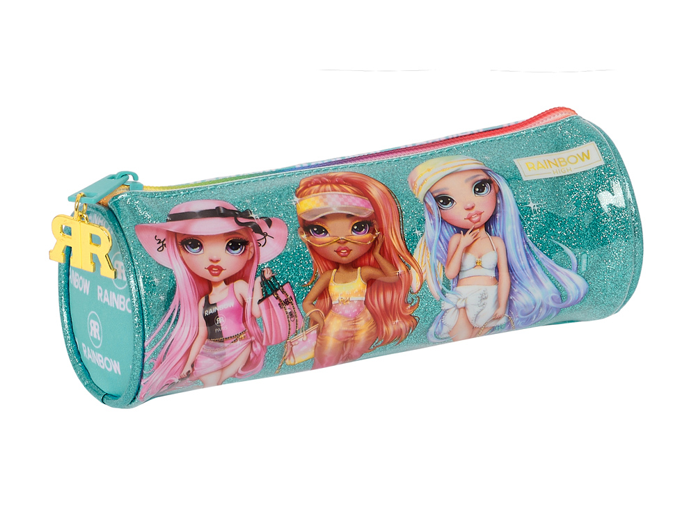 BOLSO ESCOLAR PORTATODO SAFTA REDONDO RAINBOW HIGH PARADISE 70X200X70 MM