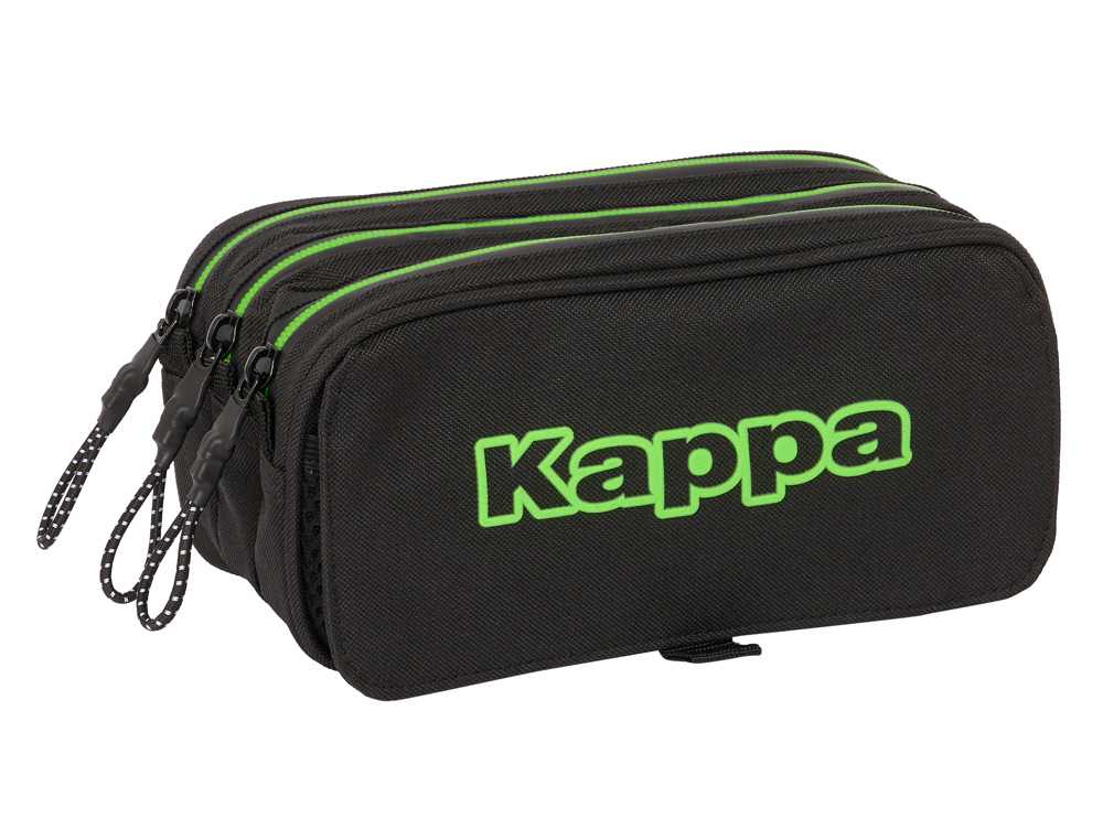 BOLSO ESCOLAR PORTATODO SAFTA TRIPLE BIG KAPPA BLACK 80X215X100 MM