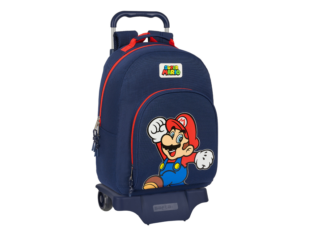 MOCHILA SAFTA MOD. 305 CON CARRO 905 SUPER MARIO WORLD 420X320X150 MM