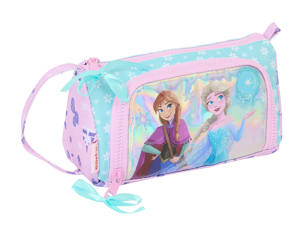 BOLSO ESCOLAR PORTATODO SAFTA CON BOLSILLO DESPLEGABLE VACIO FROZEN II COOL DAYS 110X200X85 MM