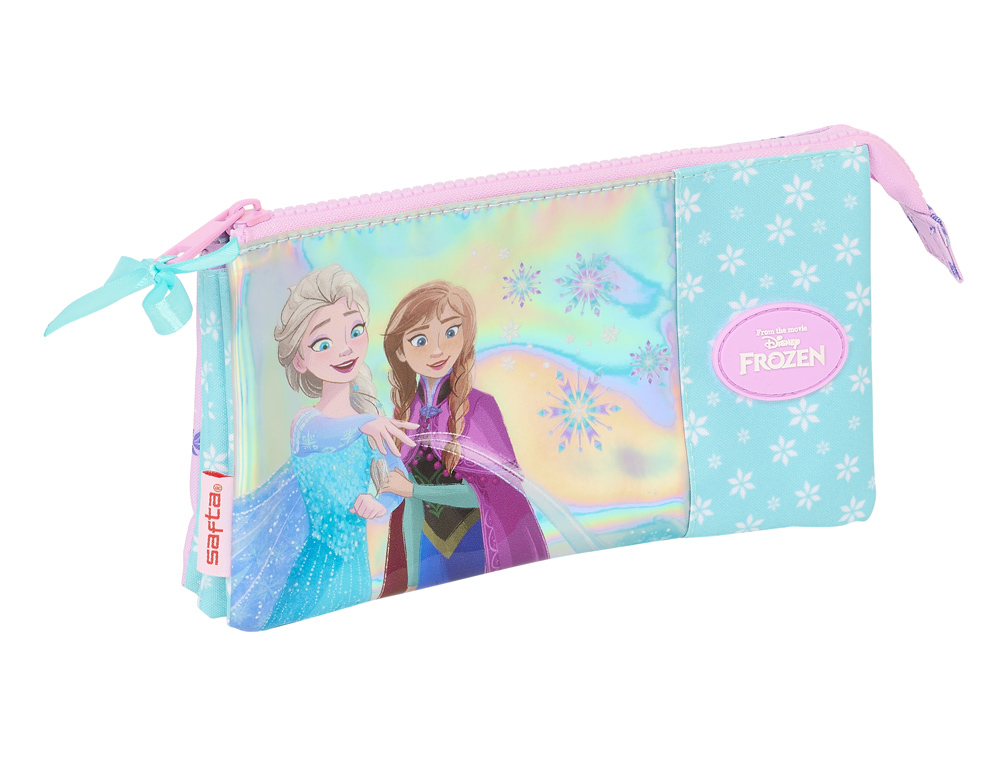BOLSO ESCOLAR PORTATODO SAFTA TRIPLE FROZEN II COOL DAYS 120X220X30 MM