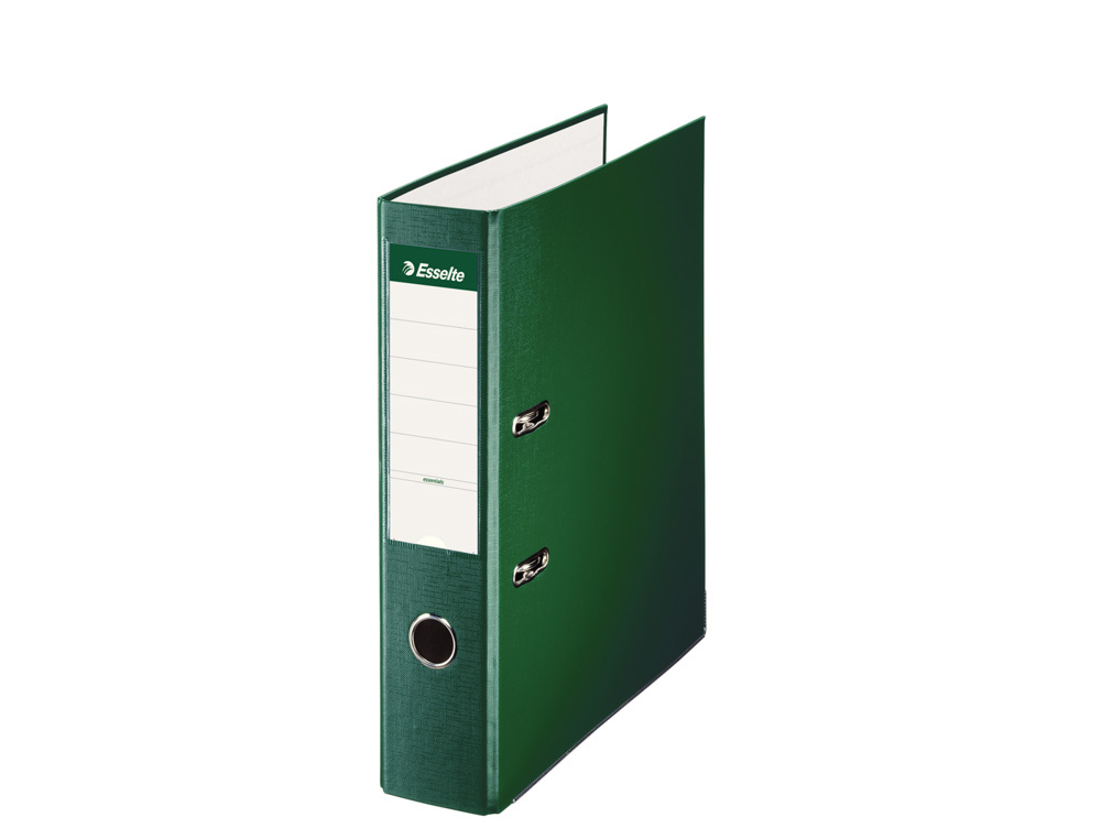 ARCHIVADOR DE PALANCA ESSELTE PLASTICO FORRADO DIN A4 LOMO 75 MM VERDE
