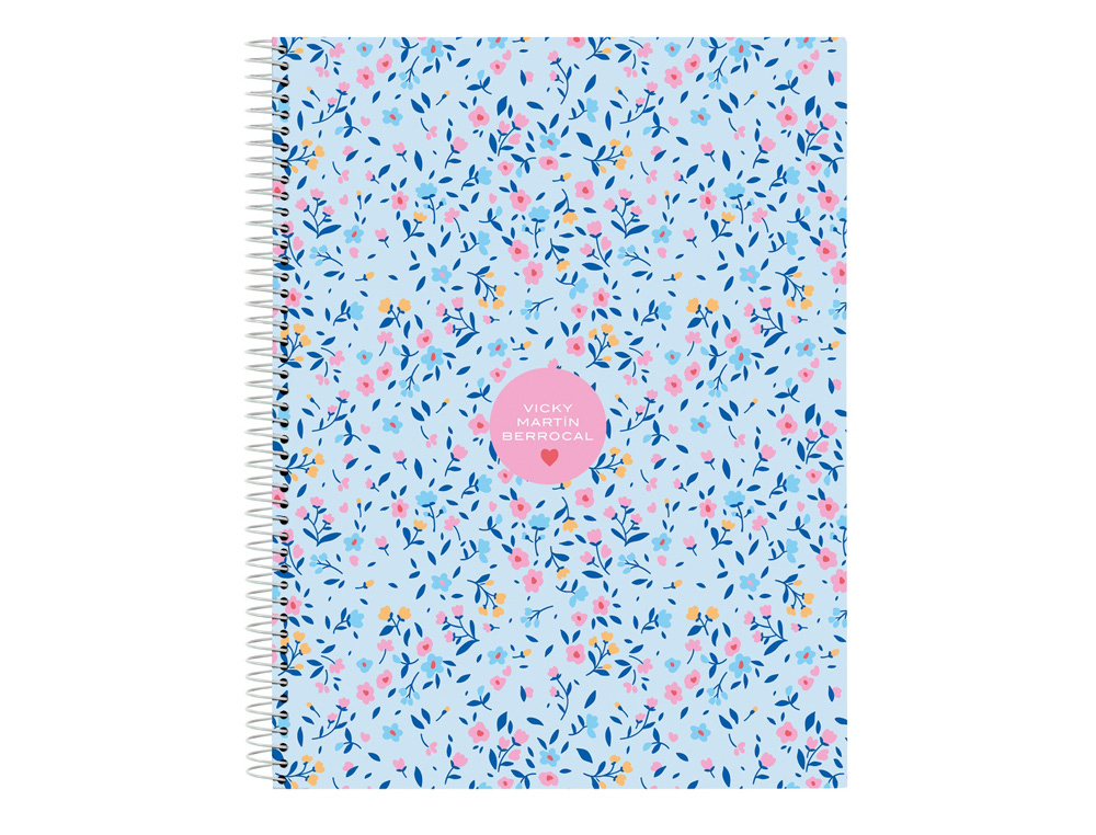 CUADERNO ESPIRAL SAFTA MICROPERFORADO A4 TAPA FORRADA 120 HOJAS CUADRO 5 MM 60 GR VICKY MARTIN BERROCAL