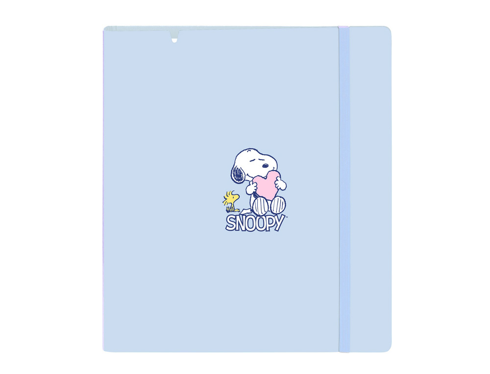 CARPETA CON RECAMBIO SAFTA DIN A4 CUADRO 5 MM POLIPROPILENO FOAM 4 ANILLAS 35MM SNOOPY LOVE