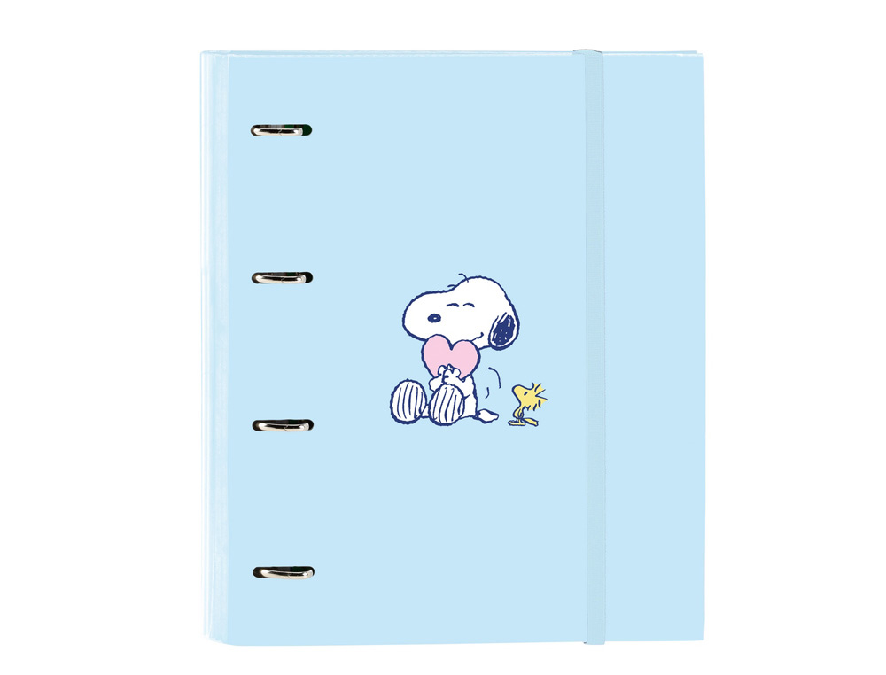 CARPETA CON RECAMBIO SAFTA DIN A4 CUADRO 5 MM CON GOMA Y 5 SEPARADORES SNOOPY LOVE