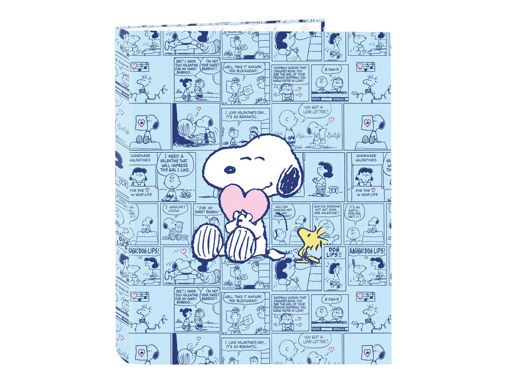 CARPETA CARTON FOLIO 4 ANILLAS MIXTAS SAFTA SNOOPY LOVE