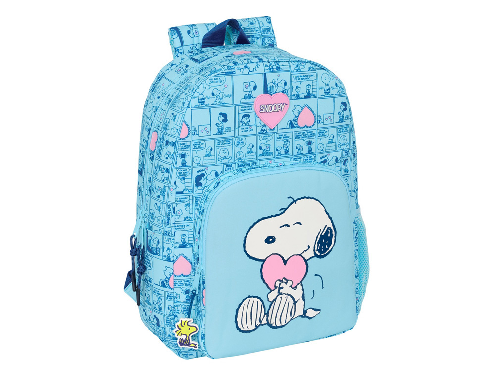 MOCHILA SAFTA ADAPTABLE A CARRO SNOOPY LOVE 460X300X140 MM