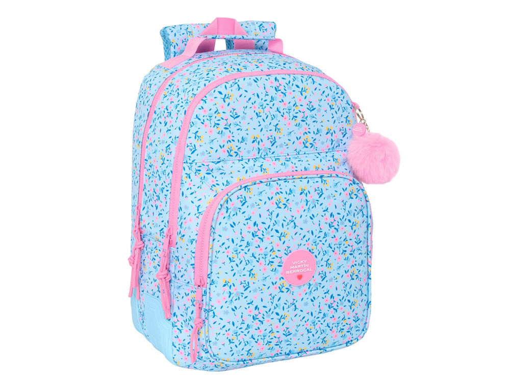 MOCHILA SAFTA DOBLE CON CANTONERAS ADAPTABLE A CARRO VICKY MARTIN BERROCAL PARAISO 440X310X180 MM