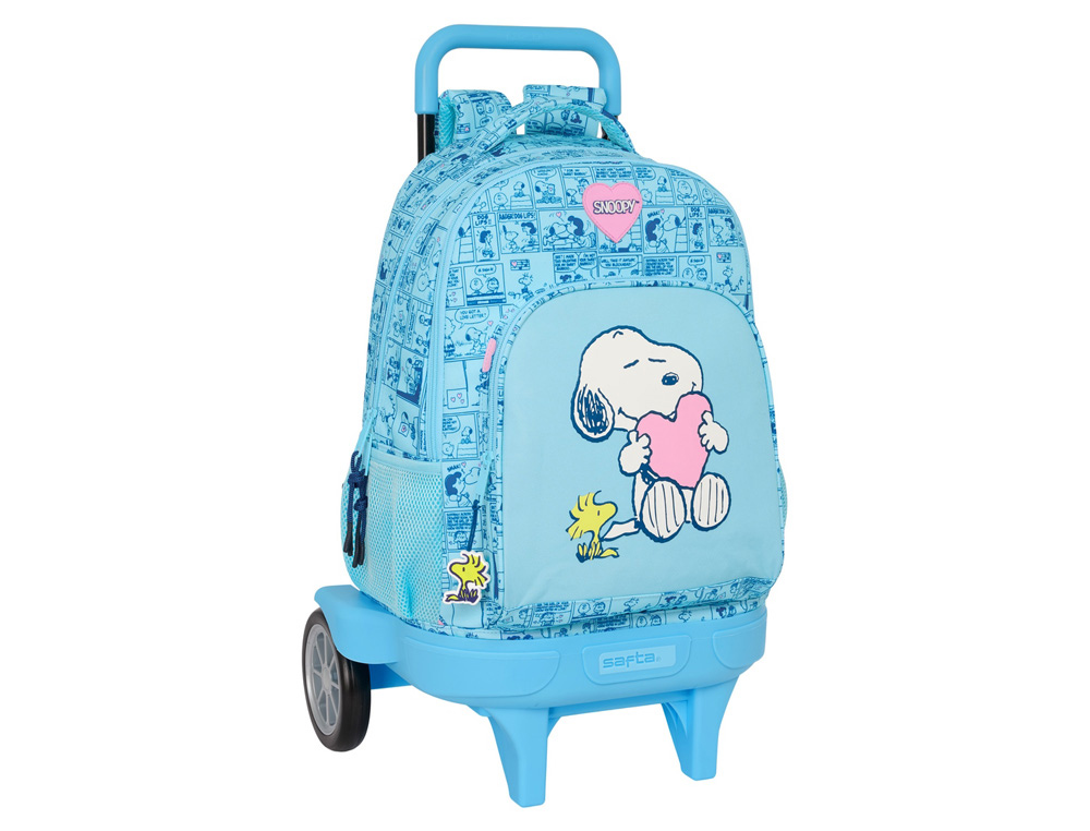 MOCHILA SAFTA GRANDE CON RUEDAS COMPACT EVOLUTION EXTRAIBLE SNOOPY LOVE 450X330X220 MM