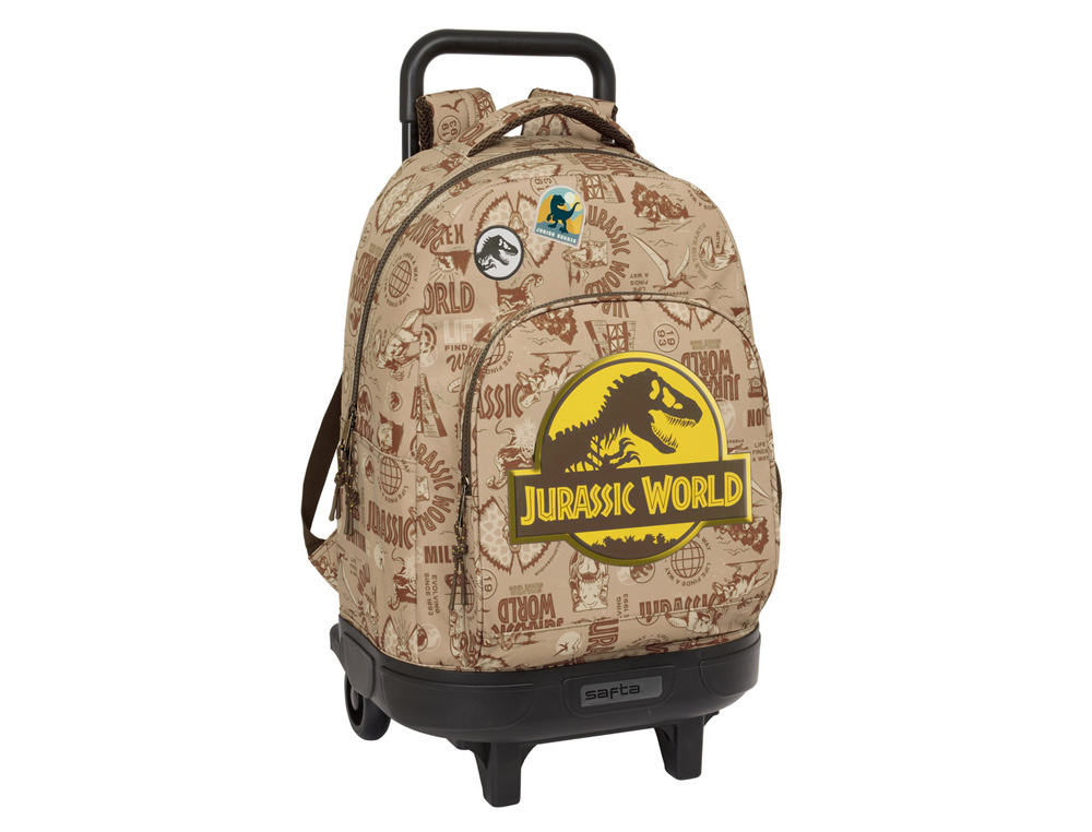 MOCHILA SAFTA GRANDE CON RUEDAS COMPACT EXTRAIBLE JURASSIC WORLD 450X330X220 MM