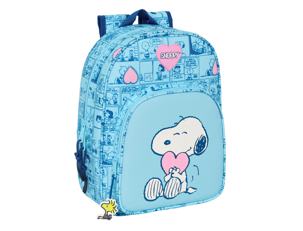 MOCHILA SAFTA INFANTIL ADAPTABLE A CARRO SNOOPY LOVE 340X260X110 MM