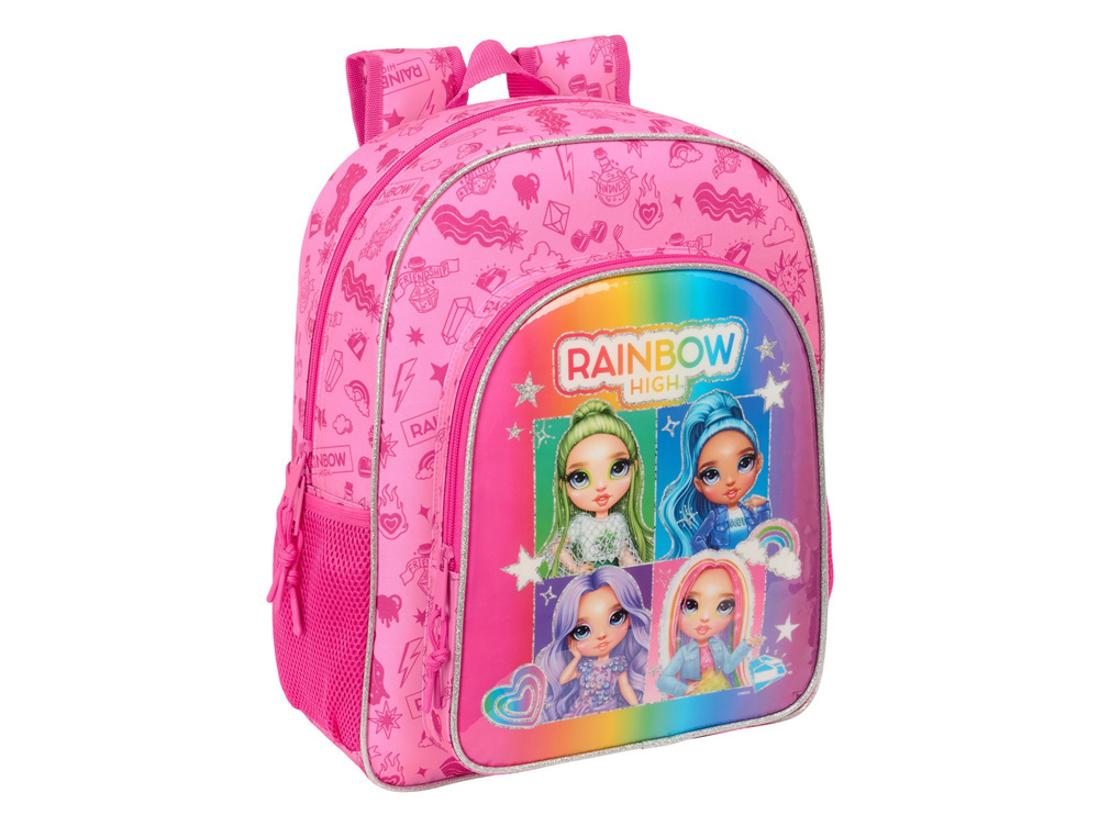 MOCHILA SAFTA JUNIOR ADAPTABLE A CARRO RAINBOW HIGH SHINE 380X320X120 MM