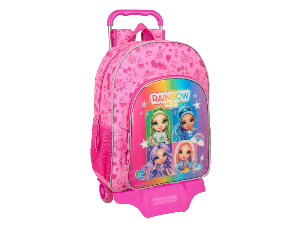 MOCHILA SAFTA MOD. 180 CON CARRO 905 RAINBOW HIGH SHINE 420X330X140 MM