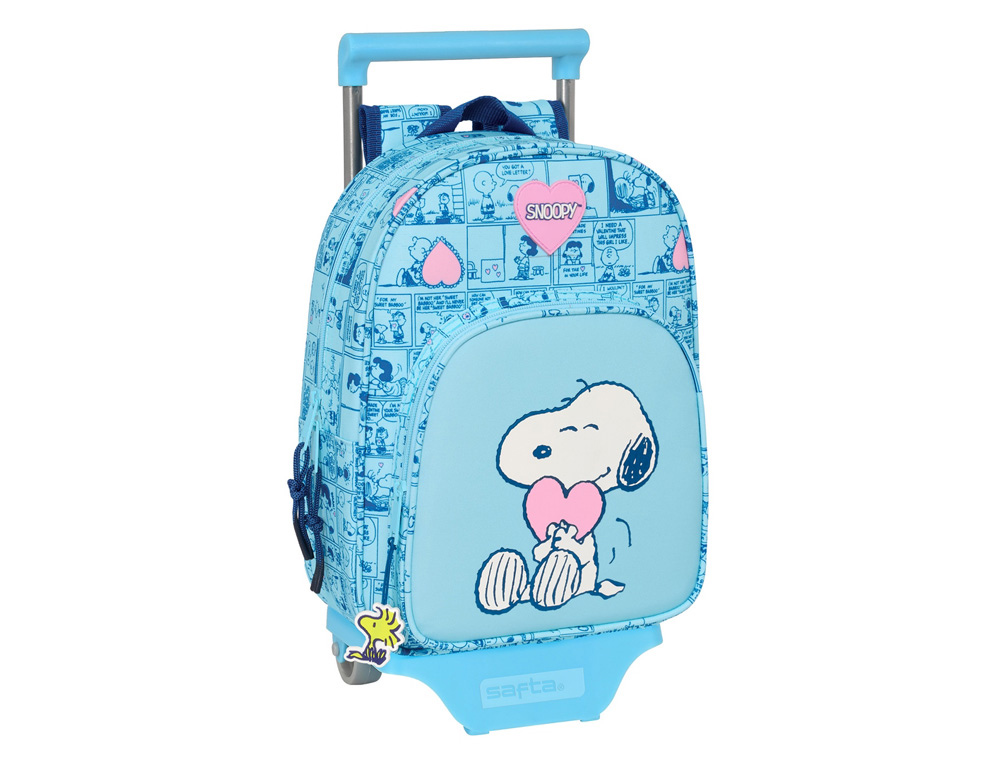 MOCHILA SAFTA MOD. 185 CON CARRO 705 SNOOPY LOVE 340X260X110 MM